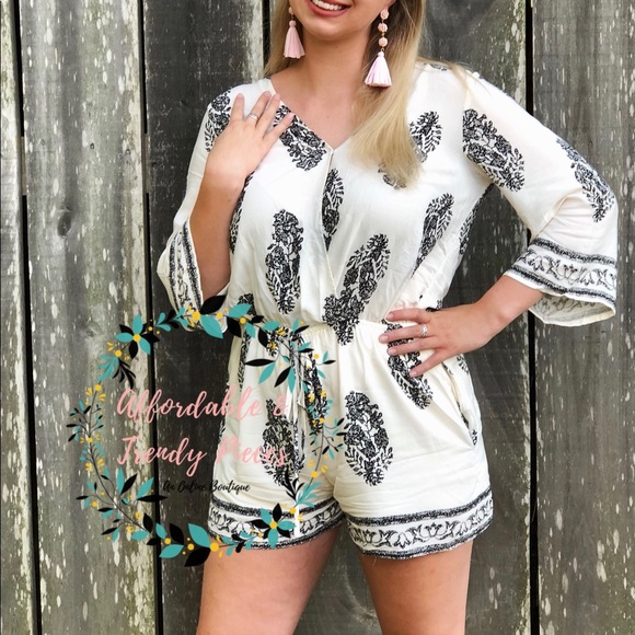 KORI Printed Lined Romper - Picture 1 of 1